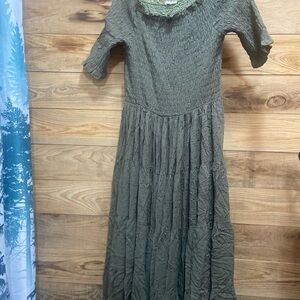 Tea n Rose Forest Green Long Sleeve Dress